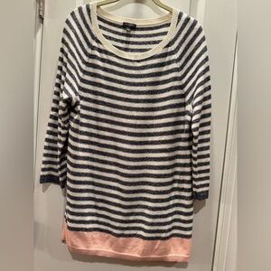 Talbots Blue and White Striped Sweater
